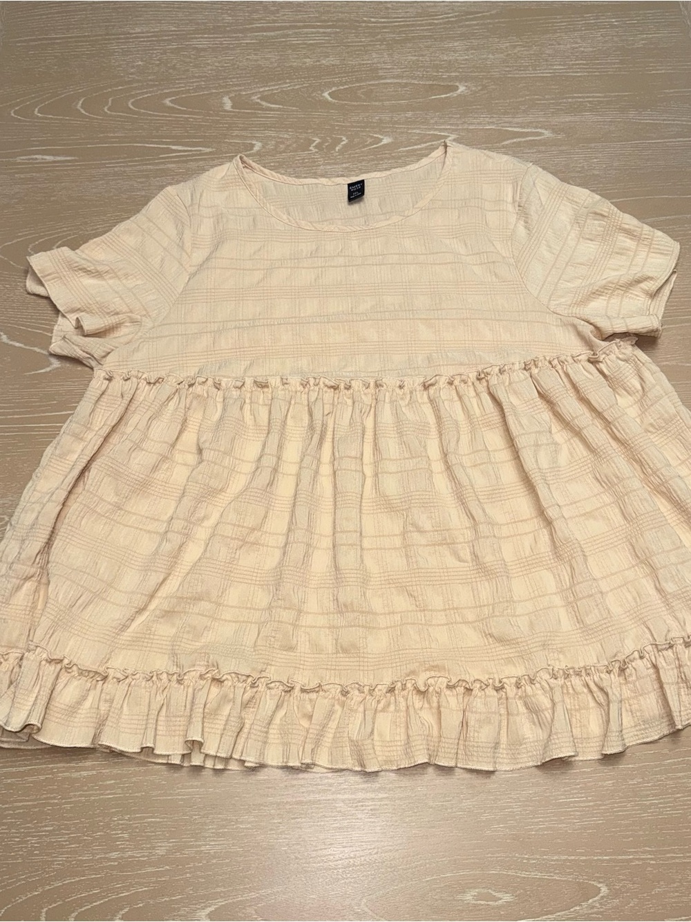 Women’s Cream Ruffled Peplum Blouse